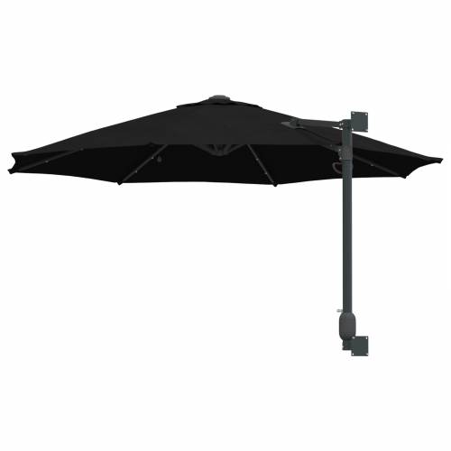 Zidni vrtni suncobran s LED-ima Crna 248 cm Cijena