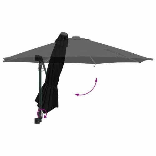 Zidni vrtni suncobran s LED-ima Crna 248 cm Cijena