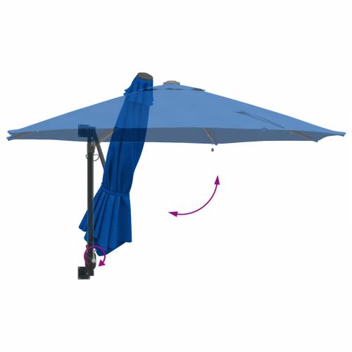 Zidni vrtni suncobran s LED-ima Azurna plava 248 cm Cijena