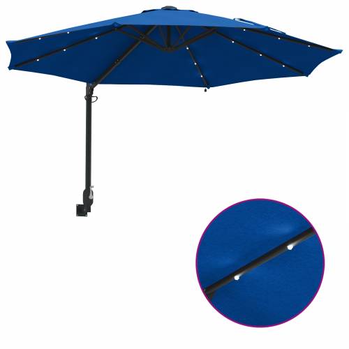 Zidni vrtni suncobran s LED-ima Azurna plava 248 cm Cijena