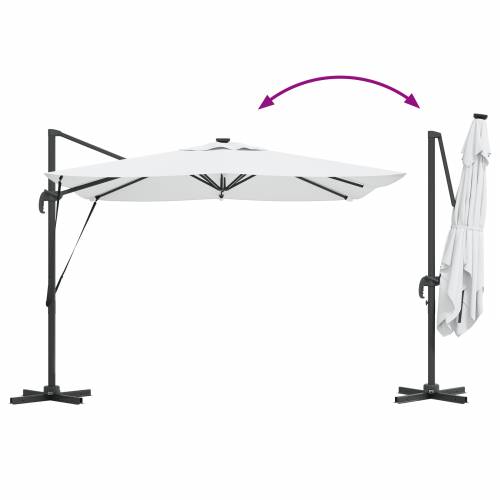 Suncobran Roma s LED svjetlima Pijesak 286x285x270 cm Aluminij Cijena