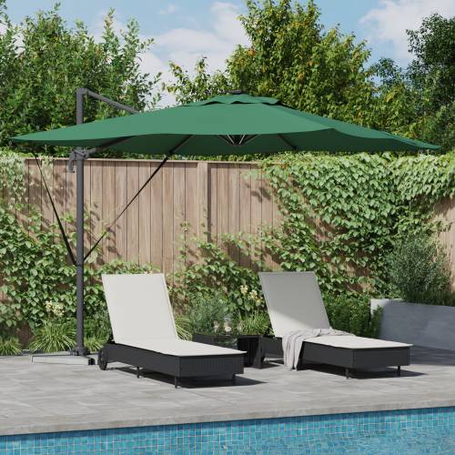 Cantilever Roma Parasol s LED diodama - Zelena, 286 x 285 x 270 cm Aluminij Cijena