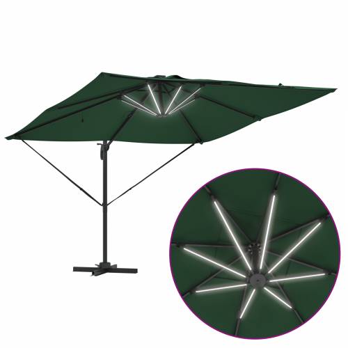 Cantilever Roma Parasol s LED diodama - Zelena, 286 x 285 x 270 cm Aluminij Cijena
