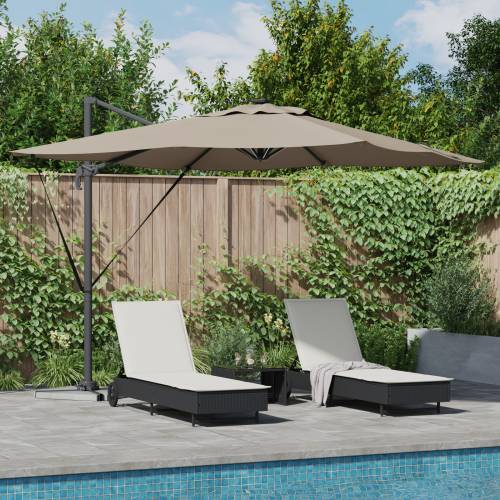 Cantilever Roma Sjenilo s LED-ima - Taupe (286 x 285 x 270 cm) - Aluminiij Cijena