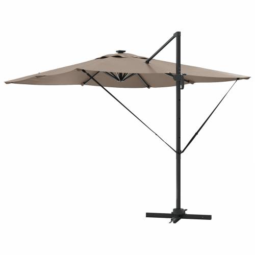 Cantilever Roma Sjenilo s LED-ima - Taupe (286 x 285 x 270 cm) - Aluminiij Cijena