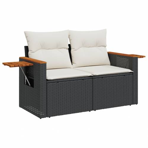 9 komadni vrtni sofa set s jastucima crni poli ratan akacija Cijena