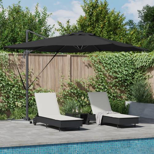 Cantilever Roma Parasol s LED-ima - Crna, 286 x 285 x 270 cm, Aluminij Cijena