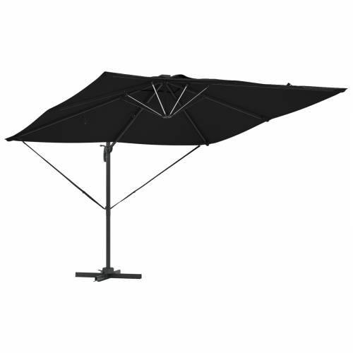 Cantilever Roma Parasol s LED-ima - Crna, 286 x 285 x 270 cm, Aluminij Cijena