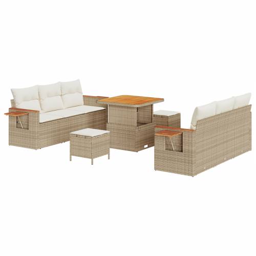 set vrtnih sofa s jastučićima, bež poli ratan akacija Cijena