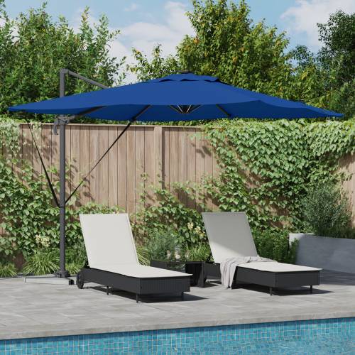 Cantilever Roma Sjenilo s LED lampama u azurno plavoj boji – 286 x 285 x 270 cm, aluminijski. Cijena