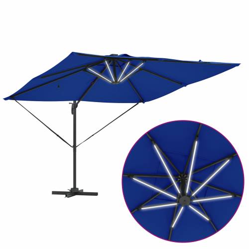 Cantilever Roma Sjenilo s LED lampama u azurno plavoj boji – 286 x 285 x 270 cm, aluminijski. Cijena