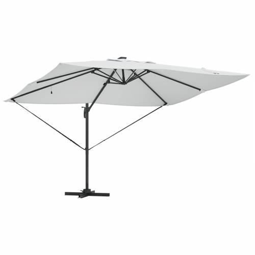 Cantilever Roma suncobran s LED svjetlima Bež 352x251x265 cm Aluminij Cijena