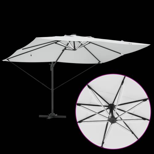 Cantilever Roma suncobran s LED svjetlima Bež 352x251x265 cm Aluminij Cijena