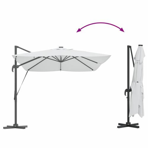 Cantilever Roma suncobran s LED svjetlima Bež 352x251x265 cm Aluminij Cijena