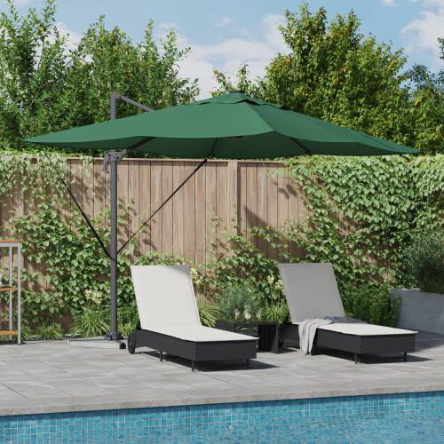 Kantileverski Roma suncobran s LED-ima Zeleni 352x251x265 cm Aluminijski Cijena