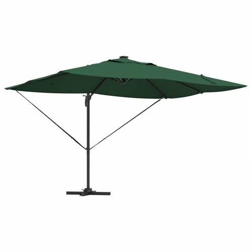 Kantileverski Roma suncobran s LED-ima Zeleni 352x251x265 cm Aluminijski Cijena