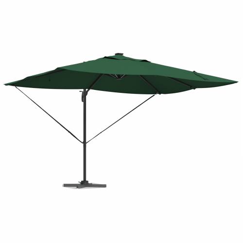 Kantileverski Roma suncobran s LED-ima Zeleni 352x251x265 cm Aluminijski Cijena
