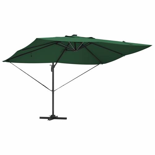 Kantileverski Roma suncobran s LED-ima Zeleni 352x251x265 cm Aluminijski Cijena
