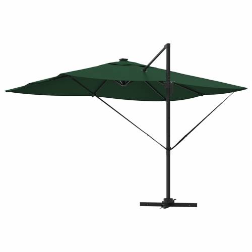 Kantileverski Roma suncobran s LED-ima Zeleni 352x251x265 cm Aluminijski Cijena