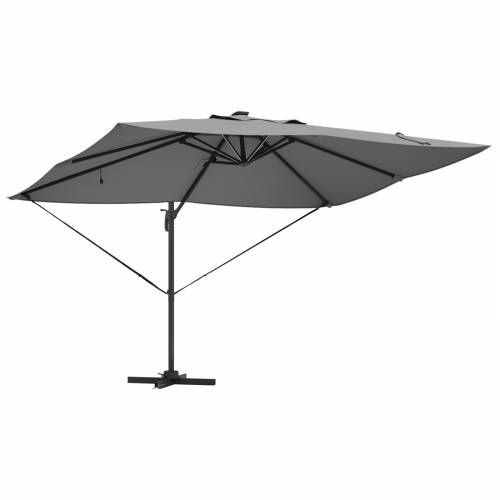 Kantilever Roma suncobran s LED osvjetljenjem Antracit 352x251x265 cm Aluminij Cijena