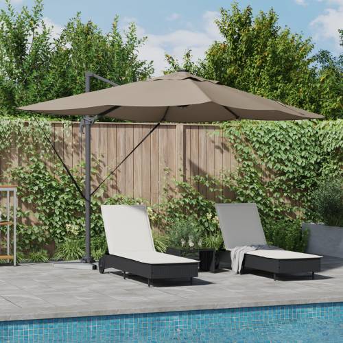 Kantilever Roma Suncobran s LED-ima Taupe 352x251x265 cm Aluminij Cijena