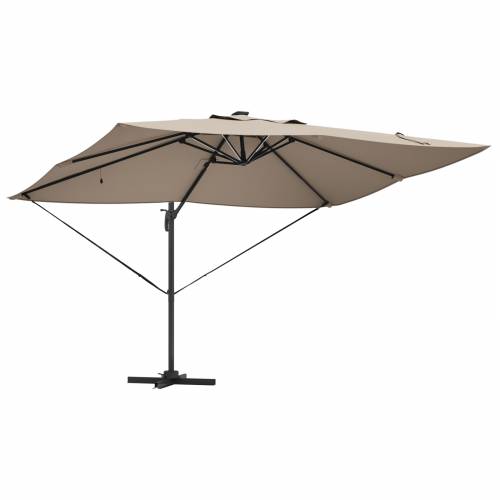 Kantilever Roma Suncobran s LED-ima Taupe 352x251x265 cm Aluminij Cijena