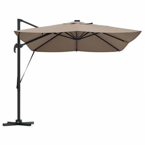Kantilever Roma Suncobran s LED-ima Taupe 352x251x265 cm Aluminij Cijena