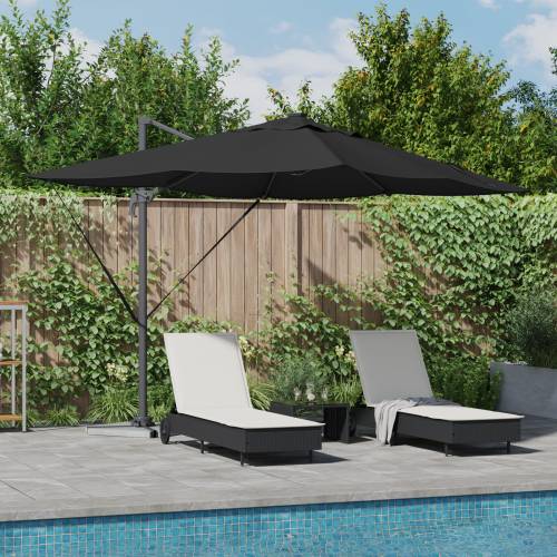Kantilever Roma Suncobran s LED-ima Crni 352x251x265 cm Aluminij Cijena
