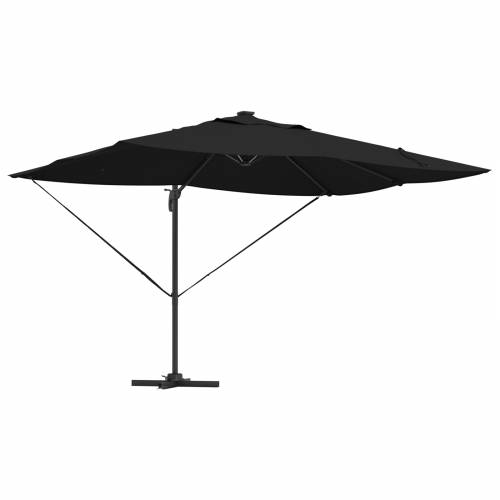 Kantilever Roma Suncobran s LED-ima Crni 352x251x265 cm Aluminij Cijena