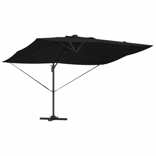 Kantilever Roma Suncobran s LED-ima Crni 352x251x265 cm Aluminij Cijena
