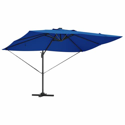 Kantilever Roma suncobran s LED svjetlima Azure plava 352x251x265 cm Aluminij Cijena