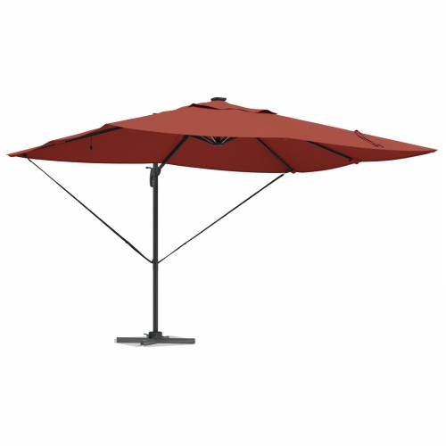 Kantilever Roma suncobran s LED-icama Terracotta 352x251x265 cm Aluminij Cijena