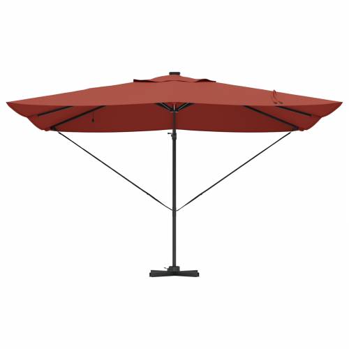Kantilever Roma suncobran s LED-icama Terracotta 352x251x265 cm Aluminij Cijena