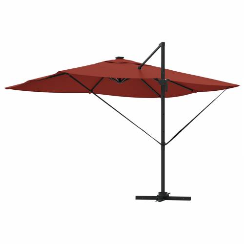 Kantilever Roma suncobran s LED-icama Terracotta 352x251x265 cm Aluminij Cijena