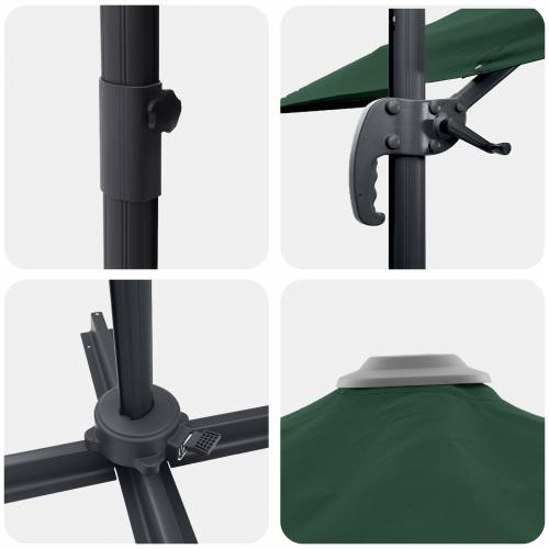 Kantilever Roma Parasol Zeleni 286x285x265 cm Aluminij Cijena