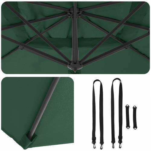 Kantilever Roma Parasol Zeleni 286x285x265 cm Aluminij Cijena