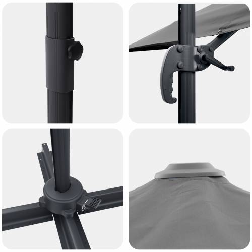 Kantilever Roma Parasol Antracit 286x285x265 cm Aluminij Cijena