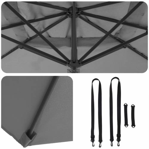 Kantilever Roma Parasol Antracit 286x285x265 cm Aluminij Cijena