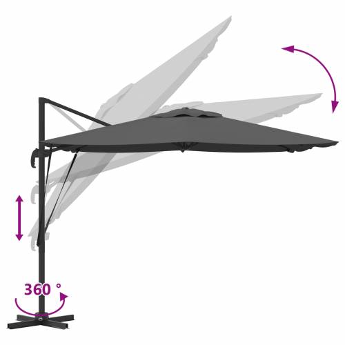 Kantilever Roma Parasol Antracit 286x285x265 cm Aluminij Cijena