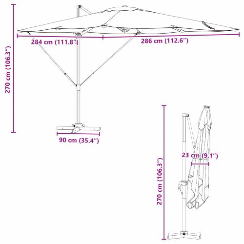 Suncobran za terasu Plavi Aluminij, Poliester 3m Cijena