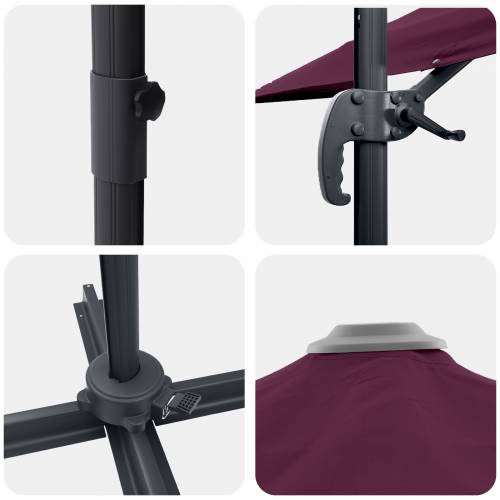 Suncobran Bordeaux crvena Aluminij, Poliester Velik Cijena