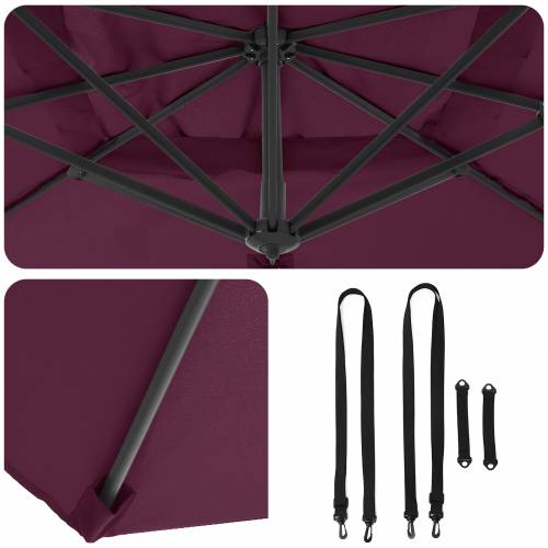 Suncobran Bordeaux crvena Aluminij, Poliester Velik Cijena