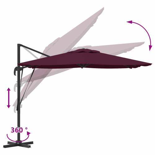 Suncobran Bordeaux crvena Aluminij, Poliester Velik Cijena