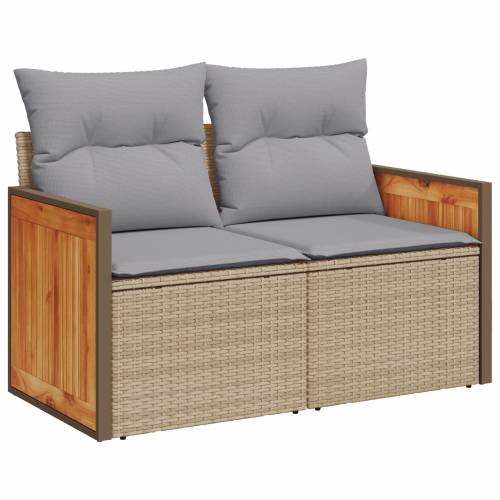 Set vrtnih sofa s jastucima od 8 dijelova bež poli ratan akacija Cijena