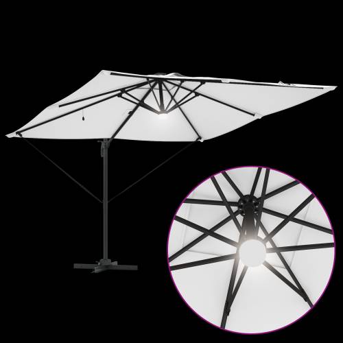 Kantilever Roma Suncobran s LED-ima Pijesak 286x285x270 cm Aluminij Cijena