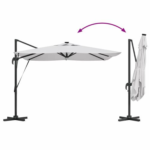 Kantilever Roma Suncobran s LED-ima Pijesak 286x285x270 cm Aluminij Cijena