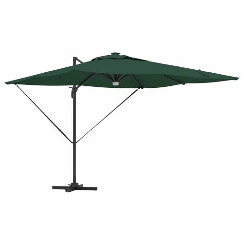 Kantilever Roma Suncobran s LED-ima Zeleni 286x285x270 cm Aluminij Cijena