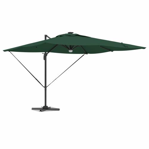 Kantilever Roma Suncobran s LED-ima Zeleni 286x285x270 cm Aluminij Cijena