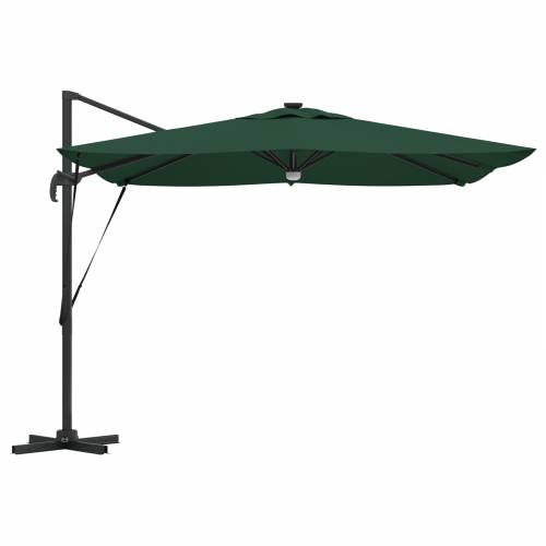 Kantilever Roma Suncobran s LED-ima Zeleni 286x285x270 cm Aluminij Cijena