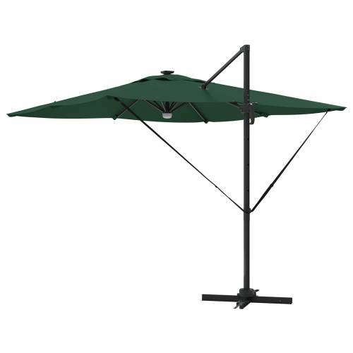 Kantilever Roma Suncobran s LED-ima Zeleni 286x285x270 cm Aluminij Cijena